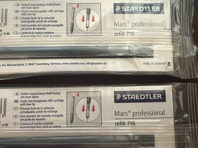 🔴 STAEDTLER Mars Professional refill 716 0,2 mm NOS Made in Germany (2 pezzi)