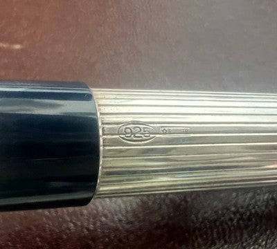 🔴 AURORA penna stilografica Marco Polo ARGENTO 925 MASSICCIO F Aereonautica