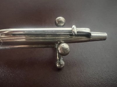 🔴 CARAN D’ACHE penna sfera Madison cromata a righe clip nodino scrive vintage