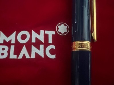 Montblanc Noblesse Oblige Blue Rollerball Pen With Gold Plated Profiles And Case