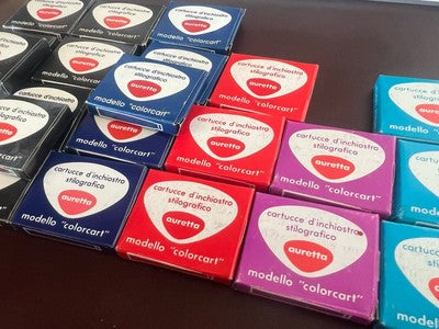 Auretta Aurora Patronen Stift Füllfederhalter Violett Rot Hellblau Blau Black