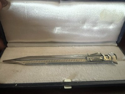 🔴 SARASTRO matita meccanica Unitas guilloché triangolo rilievo mine vintage
