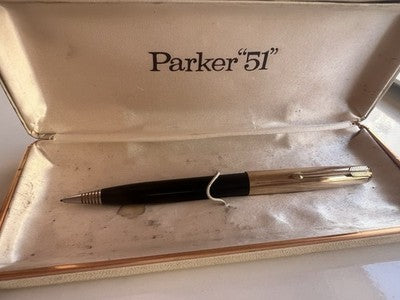 🔴 PARKER 51 matita meccanica portamine cappuccio laminato oro scrive astuccio