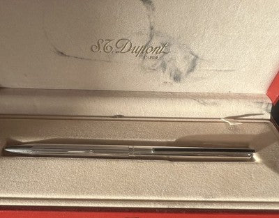Stylo À Bille SILVER MASSIF 925 Plaqué Or Écrit 