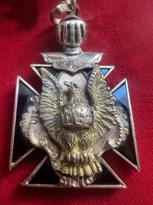 Cruz Masónica Colgante Fob Baño De Oro Orden Fraternal De Águilas Antigua 