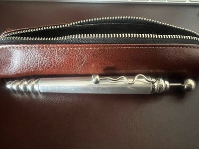 🔴 JEAN PIERRE LEPINE penna sfera ZIG ZAG francese cromata scrive vintage