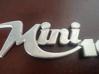 🔴 MINI 1000 stemma auto emblema scritta logo targhetta metallo ORIGINALE