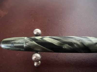 🔴 ASTURA penna stilografica verde celluloide pennino ORO 14 kt scrive vintage