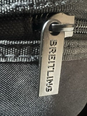 🔴 BREITLING scatola orologio tessuto semi rigido cilindrica da viaggio vintage