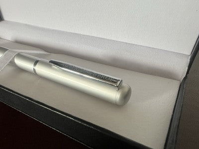🔴 A.G. SPALDING & BROS penna stilografica RF lacca cromata satinata pennino F