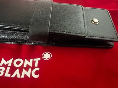 🔴 MONTBLANC custodia penna stilografica e sfera Meisterstuck pelle 2-3 posti