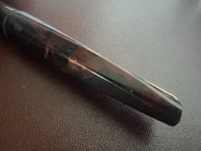 🔴 Penna stilografica marmorizzata a cartucce M pennino F scrive vintage '70