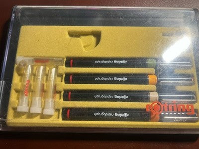 🔴 ROTRING penne Rapidograph da disegno tecnico inchiostro astuccio vintage A