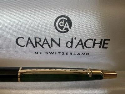 Caran D'Ache Stylo-Plume à Bille Madison Vert Laque Marbre Or Garantie 