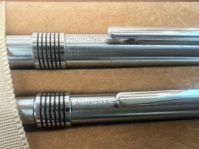 🔴 AURORA penna stilografica Marco Polo pennino F con converter e sfera set