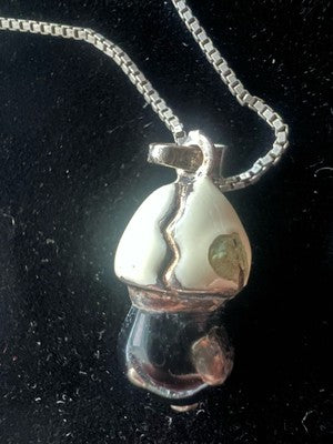 🔴 Collana ARGENTO MASSICCIO 925 con ciondolo CALIMERO smalti neri vintage