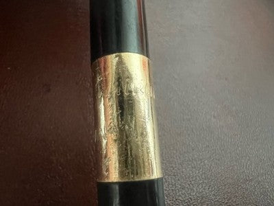 🔴 Penna stilografica stiloforo pennino ORO 14 KT M e sfera scrivania vintage