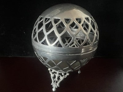 🔴 JORDAN SHEFFIELD Contenitore uovo sfera traforata pot-pourri bruciaprofumi