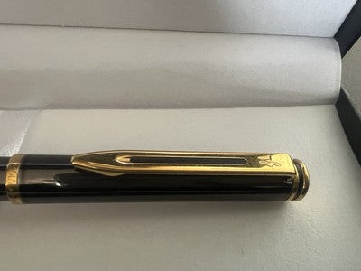 🔴 WATERMAN penna sfera Gentleman lacca nera particolari laminati scrive