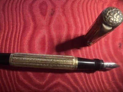 🔴 VAITERMASS penna stilografica retrattile pennino ORO 14KT vintage