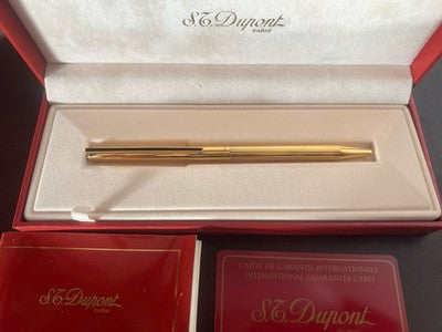 🔴 DUPONT penna sfera ARGENTO MASSICCIO 925 scrive con garanzia astuccio