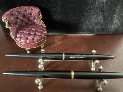 BIC Ballpoint Pens Black With Golden And Chrome Ring Vintage Desk B 