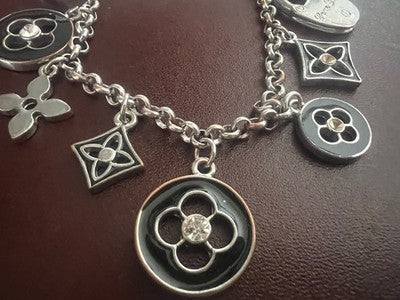 🔴 Bracciale LOVE LOVE braccialetto ciondoli charms metallo vintage