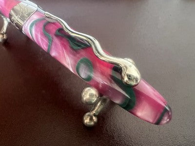 🔴 Penna JEAN PIERRE LÉPINE stilografica Samba 1993 rosa verde pennino M new NOS