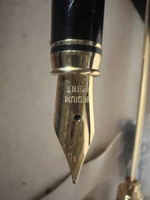 Karnak Set Bureau Bois Avec Stylo à Plume Et Sphère Avec Ouvre-Lettre Vintag