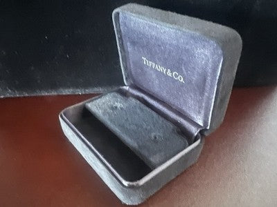 TIFFANY & Co Earrings Box Hard Case Black Velvet