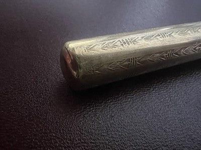 🔴 Penna stilografica placcata oro eyedropper Art Nouveau scrive antica 1915