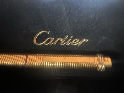 Cartier Pen Fountain Pen Vendome Trinity Godron (M) Plated Gold Cartridges