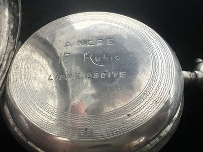 🔴 Orologio tasca ANTI MAGNETIQUE carrozza Ligne Droite manuale funziona vintage