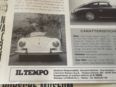 Porsche 356 Affiches Impressions 35x25 Le Temps Original Vintage 10 Pièces