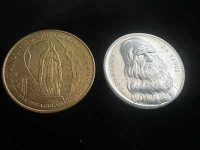 Medal Leonardo da Vinci And Anniversary Jubilee Mariano Stock 2