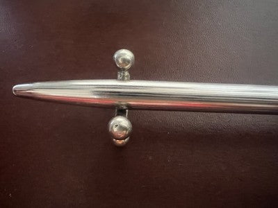 🔴 MONTEGRAPPA penna sfera cromata finitura RODIO pulsante a scatto scrive