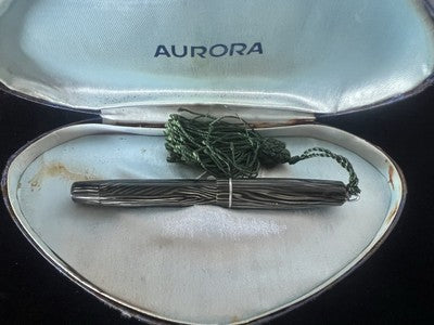 🔴 AURORA penna stilografica SELENE celluloide verde pennino originale scrive 30