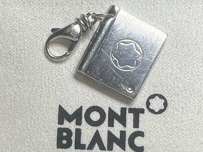 🔴 MONTBLANC 925 Silver pendant small diamond book ingot lobster clasp 
