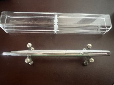 🔴 AURORA penna sfera millerighe cromata scrive 1960 vintage B