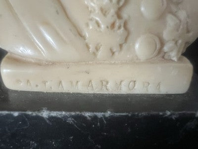Lamaromora Statue Skulptur Büste General Gründer Bersaglieri h15 Vintage 
