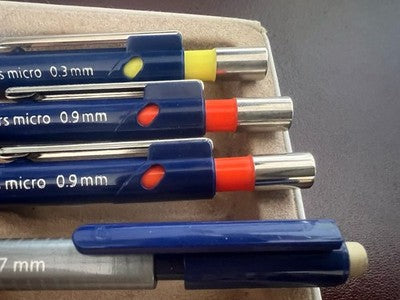 🔴 STAEDTLER matite meccaniche Mars Micro 0,9/0,3 mm + Triplus Micro 0,7 mm NOS