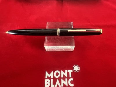 🔴 MONTBLANC penna sfera 281 nera profili dorati clip grilletto con refill nuovo