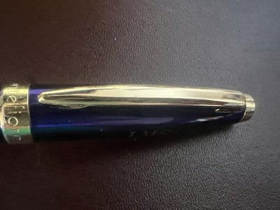 Montefiore Stylo-Plume in Bille Roller Blue mit goldener Oberfläche in Capuche Snap 