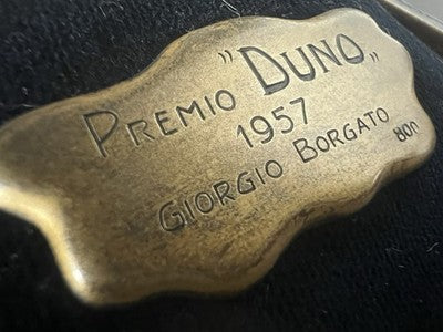 Duno-Preis 1957, vergoldete Schachtel, 800er Silberplakette, Giorgio Borgato 
