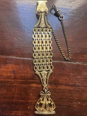 Chaîne Montre Poche Victorienne Chatelaine Joint Pinchbeck Antique 1800 N.3