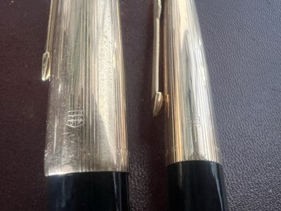 Parker Stylo-Plume Stylo à Plume 61 Flèche Doré Gravé Et Crayon Mécanique Cru 