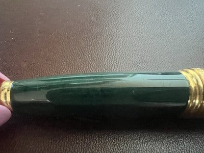 🔴 OSAMA penna stilografica mini da agenda lacca verde e dorata scrive vintage