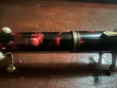 Vintage Füllfederhalter aus Harz, rot marmoriert, Patrone oder Konverter (M) 