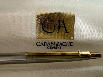 Caran D'Ache Stylo-Plume à Bille Madison Chrome Or Clip Nodino Écrit Vintage