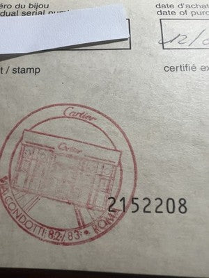 🔴 CARTIER certificato GARANZIA gioiello oro platino libretto Roma vintage 2001